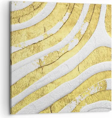 Produktbild von Bild auf Leinwand - Leinwandbild - Einteilig - Abstraktion Gold Weiß - 60x60cm - Wand Bild - Wanddeko - Wandbilder - Leinwanddruck - Bilder - Wanddekoration - Leinwand bilder - Wandbild - AC60x60-4511