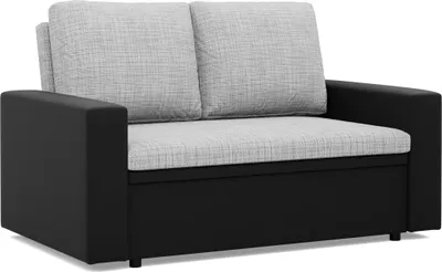 Produktbild von Schlafsofa für Wohnzimmer LUNA, Sofa 2-Sitzer, Schlaffläche 198x120cm, Grau/Schwarz