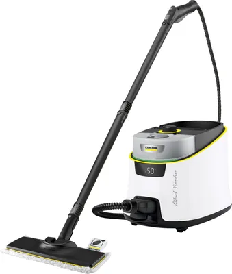 A Kärcher SC 5 DELUXE SIGNATURE LINE steam cleaner is shown against a white background.