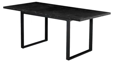Produktbild von Esstisch Anna | ausziehbar 120-160 x 80 cm für 4-6 Personen | Küchentisch mit schwarzem Kufengestell | skandinavisches Industrial Design | Marmor-Schwarz