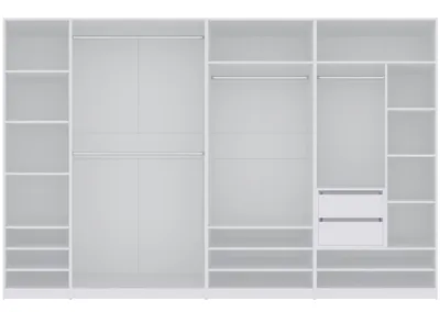 Produktbild von Marmex TRES B SET Weiß offener großer Garderobenschrank  320x206x51 cm