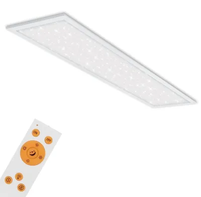 Produktbild von LED Panel Deckenleuchte dimmbar 36W 3800 lm CCT 3000- 6500 K 119,5x29,5 cm weiß + Fernbedienung + Sternenhimmel