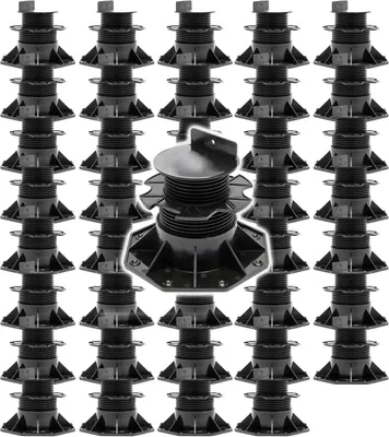 Produktbild von XPOtool Set 40x Stelzlager für Terrassen, 2700kg, 60-138mm, höhenverstellbare Stellfüße für Terrassendielen, Platten und Planken