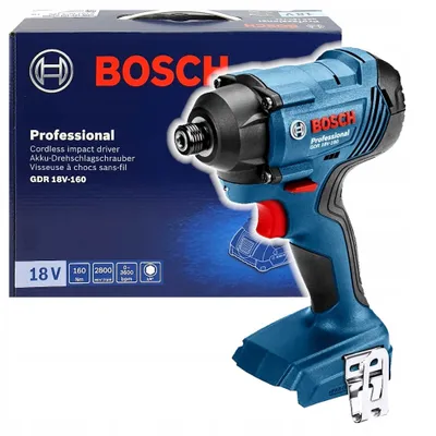 A Bosch Professional cordless impact driver is shown in front of its packaging.