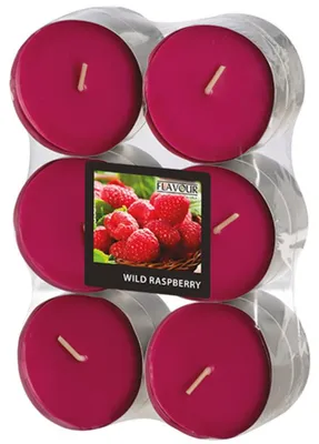 Produktbild von Auslaufartikel: Flavour by GALA 12 "Flavour by GALA" Maxi Duftlichte Ø 58 mm · 24 mm weinrot - Wild Raspberry | Schrumpffolie (12 Stück)