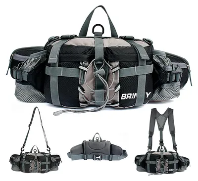 Taktische Gürteltasche, wasserdicht, 5 L, 2 Flaschenhalter, schwarz