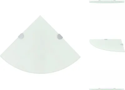 Imagen del producto de vidaXL Estanterías de esquina, 2 unidades, con soportes cromados, vidrio blanco, 35x35 cm - Estanterías de pared