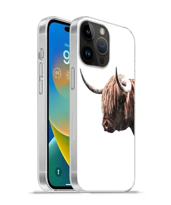 Produktbild von MuchoWow® Handyhülle Schutzhülle Hülle für Apple iPhone 14 Pro - Softcase Schottischer Highlander - Hoorn - Porträt Silikon Softcase Handy Hülle - Umschlag