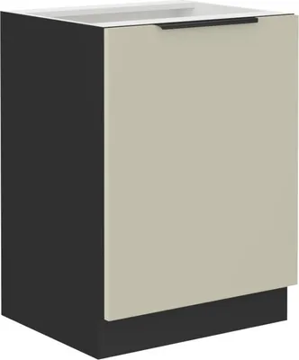 Obrázek produktu pro Dolní jednodveřová skříňka AGAFIJA - šířka 60 cm, cashmere / černá
