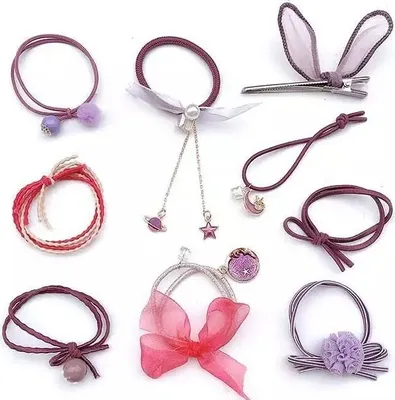 Immagine prodotto di Accessori per capelli SI-19619 - Viola, 9 pezzi KP19619