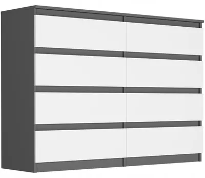 Obrázek produktu pro Komoda 140 cm 8 zásuvek skříňka FRAMIRE R-140-S8 mix antracit