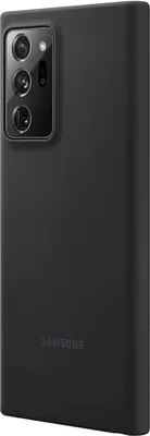 A black Samsung phone case is shown from a side angle.