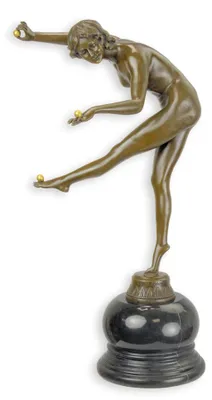 Produktbild von Bronzeskulptur Tänzerin Replikat Retro Design Dekoration