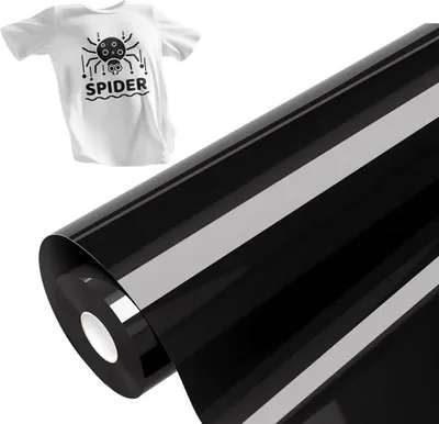 Obrázek produktu pro Hisiu HTV-12 tepelný přenos vinyl černá fólie 12 palců x 25 stop odolné a flexibilní