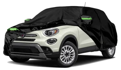 Immagine prodotto di Copertura impermeabile per auto, compatibile con Fiat 500X dal 2015 al 2025, protezione per tutte le condizioni atmosferiche, con porta con cerniera