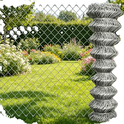Zdjęcie produktu dla Ogrodzenie panelowe z drutu stalowego, ocynkowane, wymiary 25 m x 0,8 m, oczka o wymiarach 6 cm x 6 cm, odporne na warunki atmosferyczne, idealne do ogrodu/tarasu