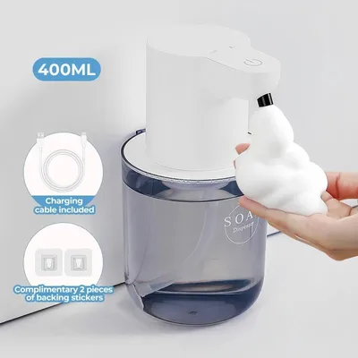 Produktbild von Automatischer Schaumseifenspender 500 ml, berührungslos mit Infrarot-Sensor, wiederaufladbar, Wandmontage, IPX5 – Weiß C