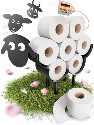 Obrázok produktu pre Držiak na toaletový papier, dekorácia do kúpeľne, stojan na toaletový papier, držiak na toaletový papier, čierny, so 2 výmennými hlavicami