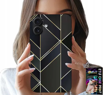 Produktbild von Etui Do Iphone 17 - Złote Ramki, Eleganckie Wzory + Szkło
