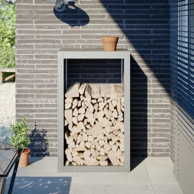 Produktbild von Möbel Brennholzregal 60x40x100 cm Edelstahl - Kaminholzregale &53578