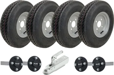 Image de 4.80/4.00-8 Twin Axle Trailer Kit High Speed Road Legal Wheels, Axles & Hitch