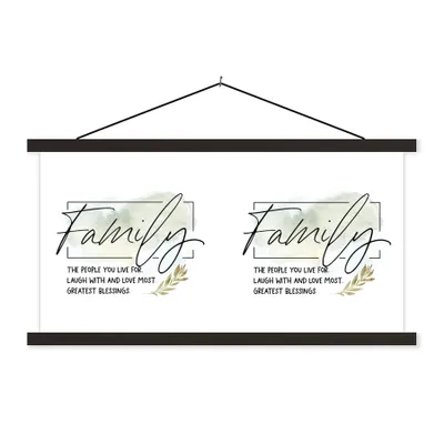 Produktbild von MuchoWow® Textilposter Zitate - Sprichwörter - Familie 60x30 cm mit schwarzem Rahmen - Textilien