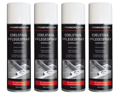Produktbild von moebelplus Edelstahl-Pflegespray - Superclean - 4er Set