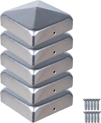 Imagen del producto de Cubiertas para postes de acero galvanizado, de forma piramidal, de 6x6 cm, para proteger los postes