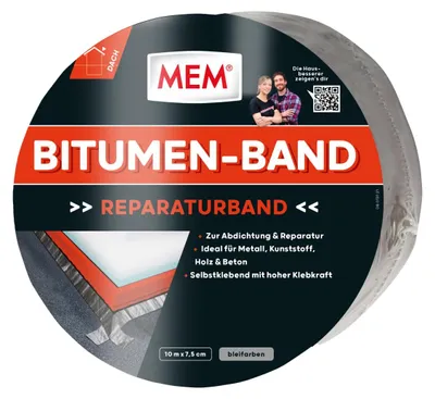 Produktbild von MEM Bitumen-Band, selbstklebendes Dichtungsband, 1,5 mm, 7,5 cm x 10 m, Blei