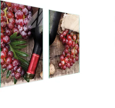 Image de Plaques de recouvrement pour cuisinière 2 pièces 75x52 Couverture de plaque vitrocéramique verre Planche à découper vin bois