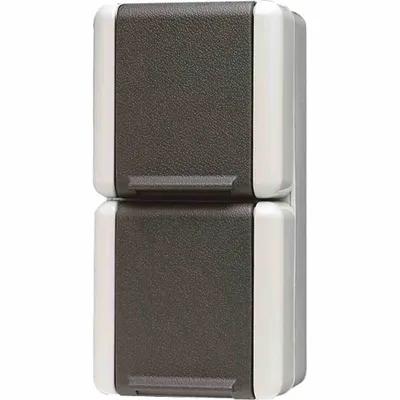 Produktbild von JG APWG WG 800 Schuko-Steckdose 822W 2fach senkrecht grau/anthrazit