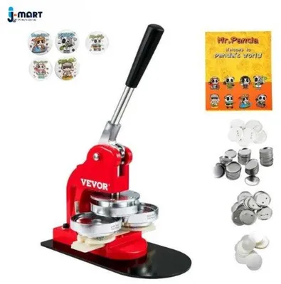 Produktbild von J-Mart Button Maker – DIY-Buttonmaschine – Hobby und Kreatives – Erwachsene & Kinder – 32 mm – inkl. 250 Buttons und Zubehör