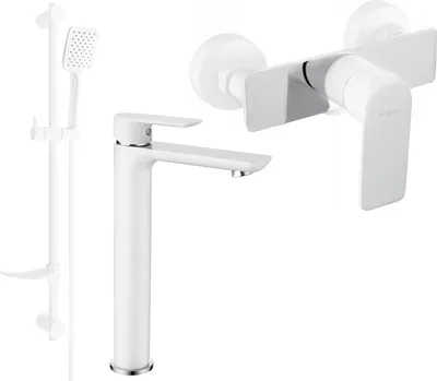 Produktbild von Mexen Alfa DF62 Brausegarnitur, Weiß/Chrom - 745714DF62-02