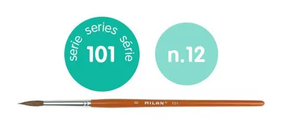 Zdjęcie produktu dla Okrągły pędzel szkolny Seria 101, nr 12 milan