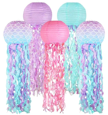Productafbeelding van Omgoods - Set van 6 Papieren Lantaarns in Oceaanthema voor Feestdecoratie
