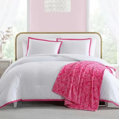 Duvet-Set mit Kissenbezug und Decke, Microfaser, Twin, Pink
