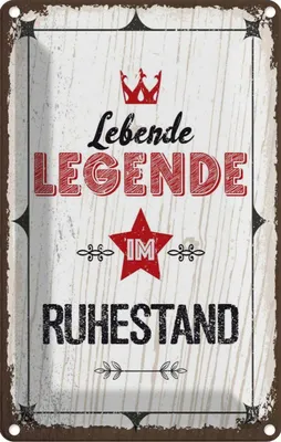 Produktbild von vianmo Blechschild 18x12 cm Lebende legende im Ruhestand Spruch Zitat