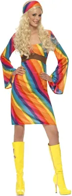 Produktbild von Smiffys - "Hippie" Kostüm Set für Damen SM578 (S) (Bunt)