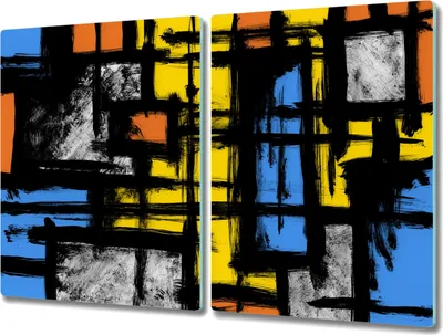 Produktbild von Coloray Hackbrett Herdabdeckplatte 2x40x52 cm Küchenbrett Kochplattenabdeckung Schneidebrett - Sonnenaufgang über den See