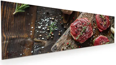 Produktbild von Glasbild 120x40cm in XXL für Wohnzimmer, Schlafzimmer Motiv Frische Gewürze