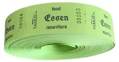 Immagine prodotto di Rotolo di scontrini Essen verde, 1000 scontrini perforati, numerati in  progressivo, evento per i clienti