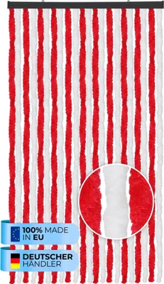 Obrázek produktu pro Chlupatý závěs 56x185cm - 140x220cm - Ebay Jednobarevná červená - bílá-90x220 cm