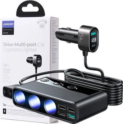 Produktbild von Joyroom 9-in-1-Autoladegerät für Laptop 154 W – Schwarz KP15000