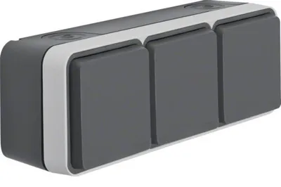Immagine prodotto di Presa di corrente Berker SCHUKO, coperchio incernierato a 3 ganci, grigio chiaro 47733515
