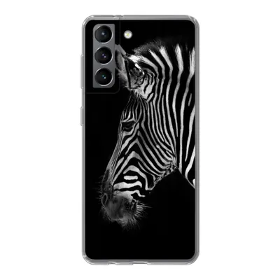 Produktbild von MuchoWow® Handyhülle Schutzhülle Hülle für Samsung Galaxy S21 Zebra - Wilde Tiere - Schwarz Silikon Softcase Handy Hülle - Softcase