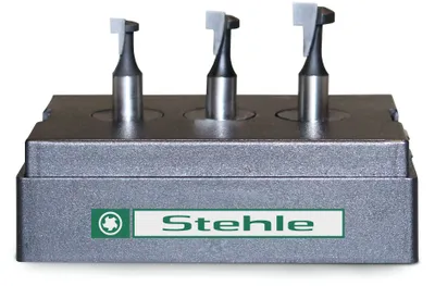 Image de Jeu de 3 fraises à rainurer en T HW Stehle en cassette bois M5, M6 & M8 - queue Ø 8mm