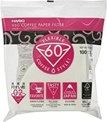 Zdjęcie produktu dla Hario VCF-02-100W Papierkaffeefilter, Weiß, Größe 02, 500 Stück