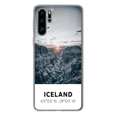 Produktbild von MuchoWow® Handyhülle Schutzhülle Hülle für Huawei P30 Pro Island - Sonne - Berge Silikon Softcase Handy Hülle - Schutzdeckel