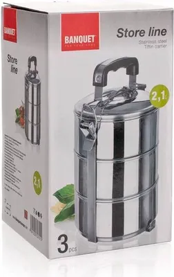 Obrázek produktu pro Jídlonosič nerezový, 3 díly