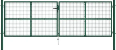 Produktbild von vidaXL Maschen-Gartentor aus Stahl 400 x 125 cm Grün